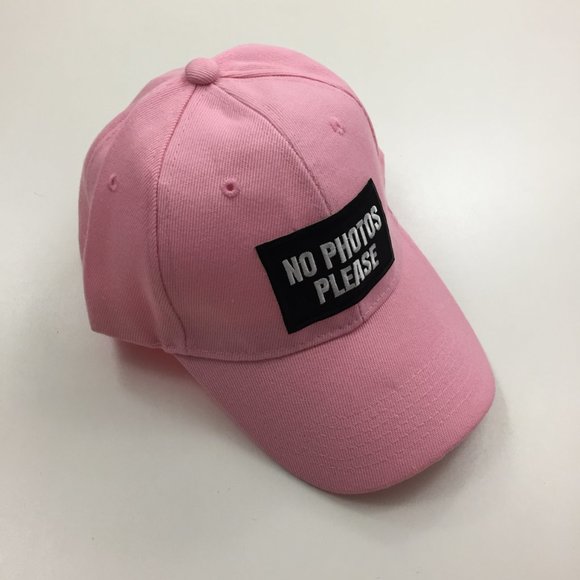 NWOT Pink Womens "No Photos Please" Patch Funny Adjustable Band Baseball Caps - Picture 4 of 7